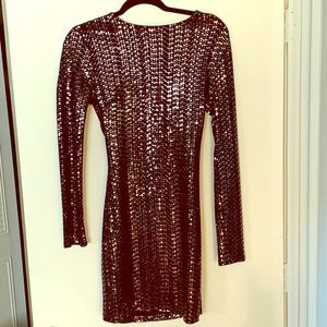 Black and Silver Sequined Dress
